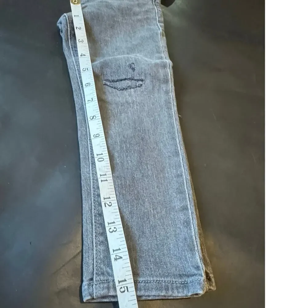 Old Navy Toddler Girls Gray Distressed Skinny Jeans 3T Adjustable Waist NWT